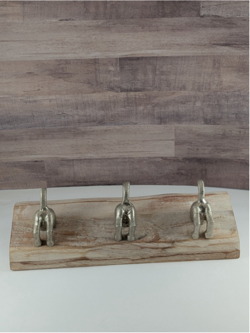 Silver Dog Booty Tail Wall Hooks